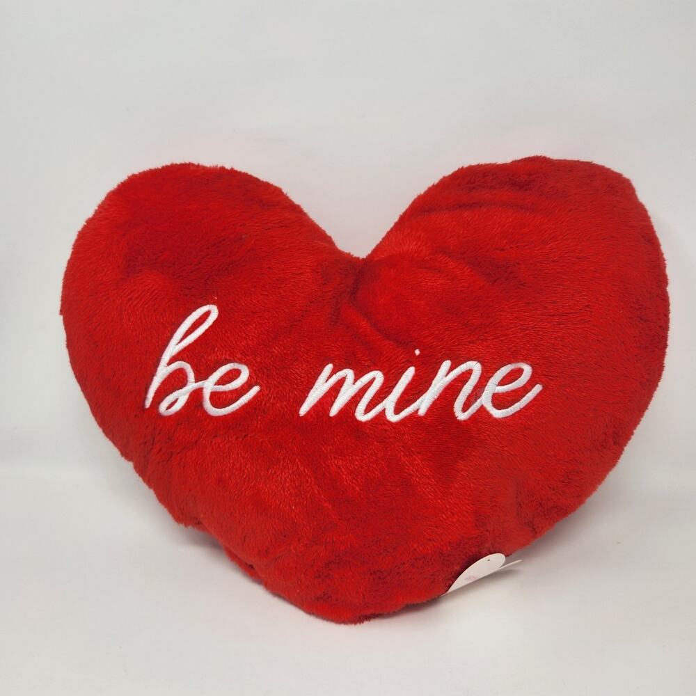 Be Mine Red Heart Shaped Valentine's Day Decorative Pillow